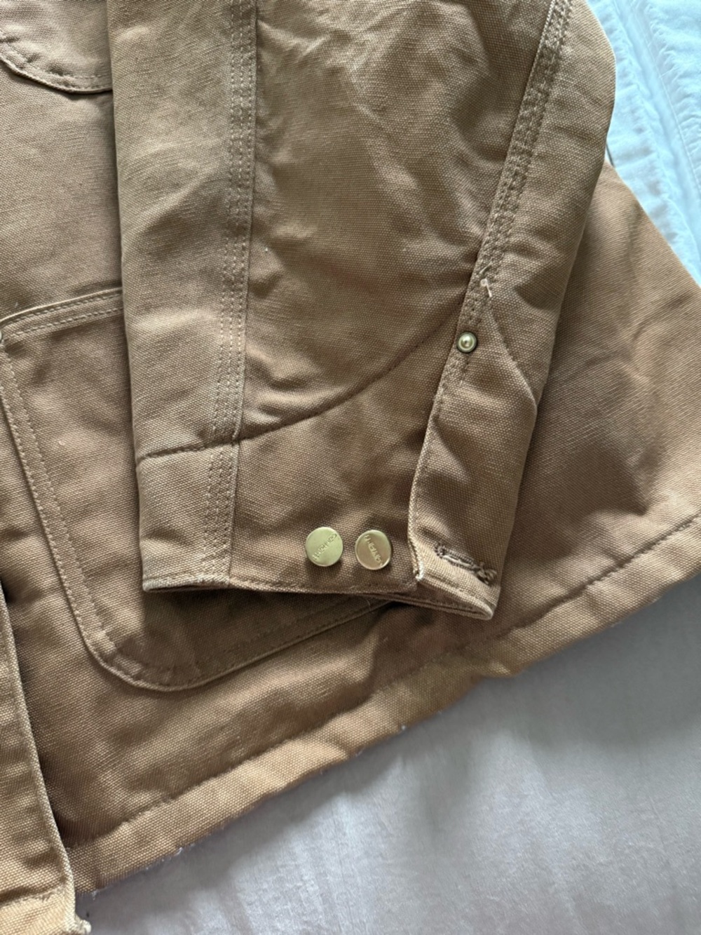 Vintage Carhartt Brown Barn Coat with Dark Brown Corduroy Collar Size 3/4XL - Picture 11 of 12